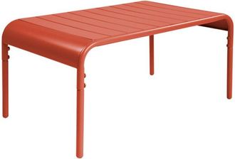 Sweeek Rectangular steel garden coffee table Terracotta 90x50x40 cm - Amelia