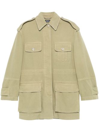 Versace cargo denim jacket - Green