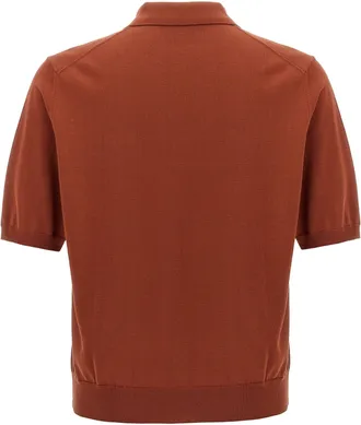 Zanone Cotton Polo Shirt - Rust