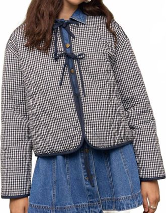 Minkpink Joe Reversible Quilted Jacket In Navy/white
