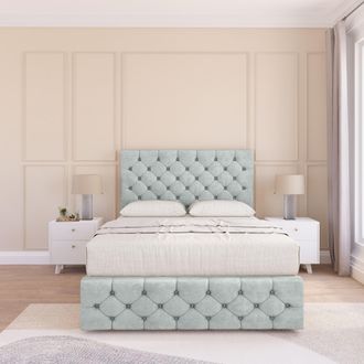 Sloomy Watson Naples Bed Set, No Drawers Mattress & 54 Headboard in Silver | Size: Small Single