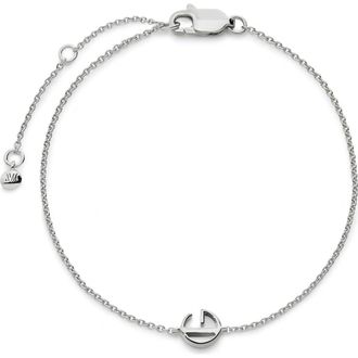 Monica Vinader Initial Pendant Bracelet in Sterling Silver G at Nordstrom