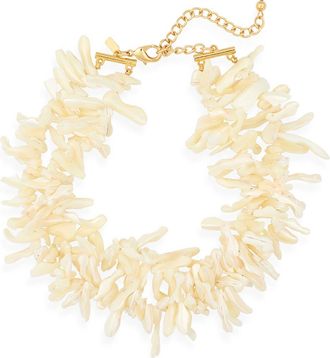 Kenneth Jay Lane Shaggy Shell Collar Necklace in Natural at Nordstrom Rack