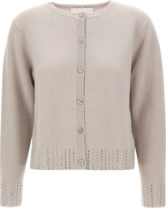 Kaos Wol cardigans met strass - Dames - Vesten - Beige - XL - Wol - Truien & Vesten