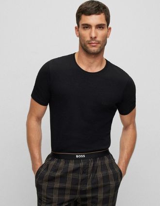 HUGO BOSS Mens BOSS Orange 3 Pack Classic Regular Fit Crew Neck Mens T-Shirts NOS - Black 001 - Size: 40