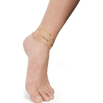 Adornia Three-Piece Chain Anklet Set in Gold at Nordstrom Rack