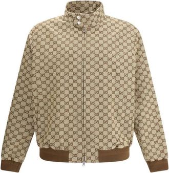 Gucci GG Supreme Jas - Heren - Zomerjassen - Beige - L - Katoen - Jassen