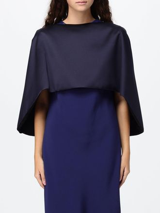 Alberta Ferretti Mantella cropped in misto seta con scollo a girocollo