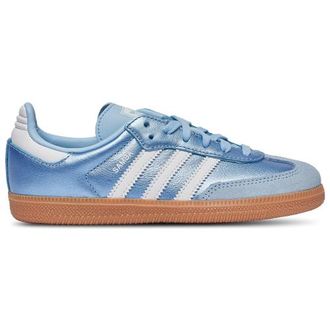adidas Girls adidas Originals Samba - Girls Preschool Shoes Footwear White/Metallic Blue Size 10.5