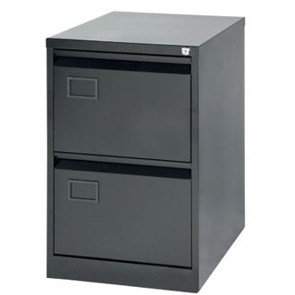 Bisley 2 Drawer Foolscap Filing Cabinet - All Black - Bisley