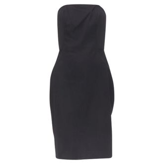 Alexander Wang built-in corset strapless leather pleat back dress