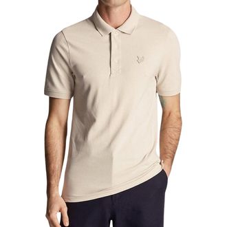 Lyle & Scott tonaal Eagle creme poloshirt