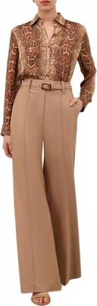 Zimmermann Hypnotic Stretch Wool Flare Pants In Biscuit