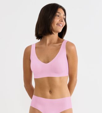 sloggi Bustier SLOGGI ZERO Feel 2.0 Bralette, Damen, Gr. XXL, N-Gr, floral pink, Single Jersey, Obermaterial: 76% Polyamid, 24% Elasthan, BHs Bustier, nahtlo