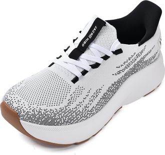 JACKSHIBO Slip in Women Hands Free Walking Shoes Wide Toe Box Slip on Arch Support with Metatarsal Pads Sneakers Athletic Tennis Workout Plantar Fasciitis Ortho