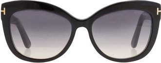 Tom Ford Allistair Smoke Gradient Cat Eye Ladies Sunglasses FT0524 01B 56