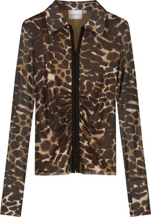 Fab By Fabienne Chapot Yanna Blouse - Dames - Blouses - Bruin - 2XL - Leer - Overhemden