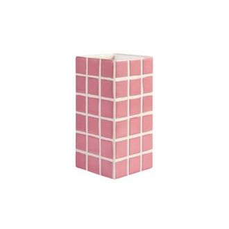 &Klevering Vase Tile - Pink - Ceramic