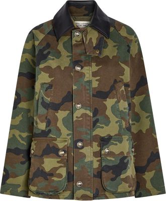 Nili Lotan Andrew Camouflage-print Cotton-blend Jacket - Green - S (UK8-10 / S)