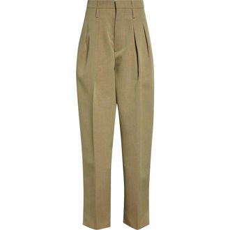 Bottega Veneta Wool & Linen Blend Pants in Green Melange at Nordstrom, Size 6 Us