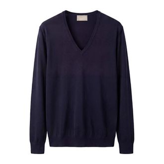 Drumohr V-neck Knitwear, female, Blue, Size: XL Maglia