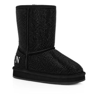 Philipp Plein Nep Suede Winterlaarzen Strass - Dames - Winterlaarzen - Zwart - 37 EU - Su&egrave;de - Schoenen