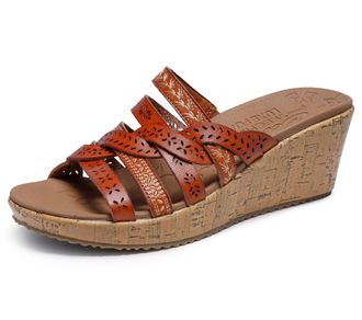 Skechers Womens Beverlee-New Resort Wedge Sandal, Luggage, 3 UK