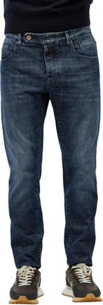 Incotex Op maat gemaakte regular jeans - Heren - Slim Fit Jeans - Blauw - W38 - Leer - Jeans