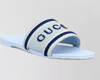 Gucci logo slide sandal open toe flat sole