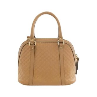 Gucci Pre-owned Micro Guccissima Leren Handtas - Dames - Pre-owned - Beige - Maat: ONE Size Leer