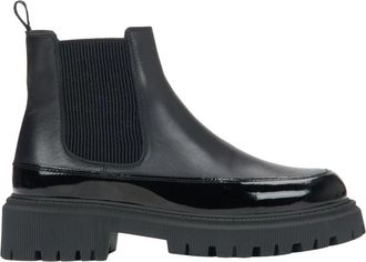 Estro & Luminara Schoenen, Dames, Zwart, 39 EU, Leer, Zwarte Chelsea Boots