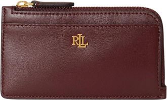 Ralph Lauren Portemonnee met rits - Dames - Portefeuilles - Bruin - ONE Size - Leer - Accessoires