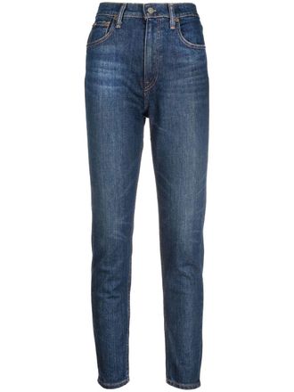 Polo Ralph Lauren high-rise skinny jeans - women - Polyester/Cotton/Spandex/Elastane/Calf Leather - 24 - Blue