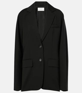 Sportmax Ecru oversized virgin wool blazer