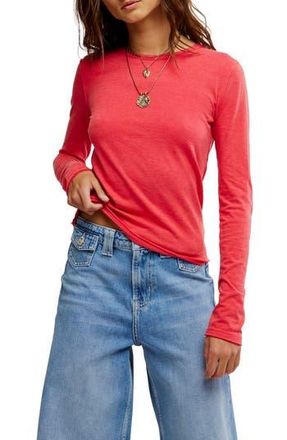 Free People Nova Long Sleeve T-Shirt in Rococco Red at Nordstrom Rack, Size X-Small