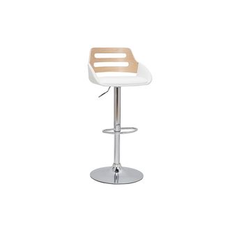 Miliboo Miliboo - Taburete De Cocina Regulable De Dise&ntilde;o Blanco Y Roble Pernik