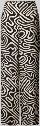 Vero Moda Regular Fit Weite Hose mit Allover Muster Modell VIGDIS in Black, Gr&ouml;&szlig;e S