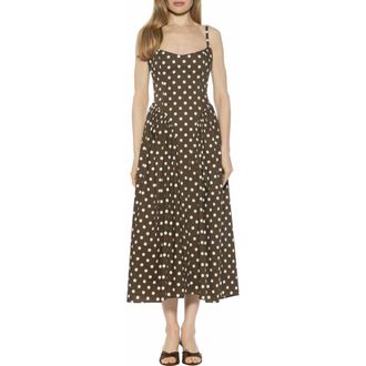 Alexia Admor Thalassa Midi Dress in Brown Polka at Nordstrom Rack, Size 14