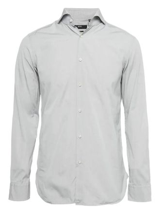 BOSS check long-sleeve shirt - Grey