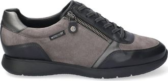 Mephisto Womens Monia Leather Trainers Sneakers In Carbon