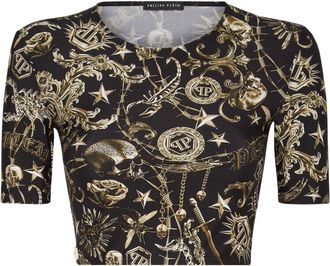 Philipp Plein Scorpion Top - Dames - Blouses - Veelkleurig - L - Overhemden