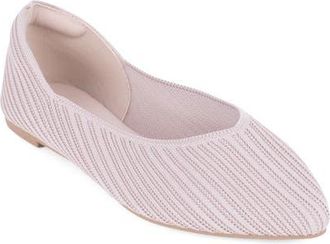 Elie Tahari Maldives Pointed Toe Flat in Natural/Pink at Nordstrom, Size 8.5