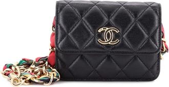 Chanel Ribbon Chain Quilted Lambskin belt bag - Zwart