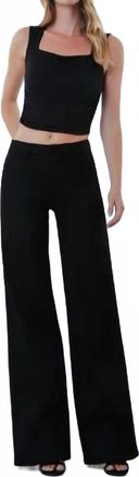 Flying Monkey High Rise Trouser Pressed Wide Leg Jean In Black