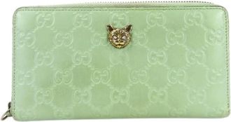 Gucci Pre-owned Wallets, female, Green, Size: ONE SIZE Pre-owned Leather Wallet