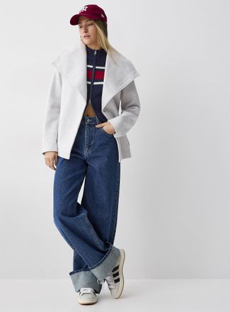 Twik Womens Belted felted cropped coat
