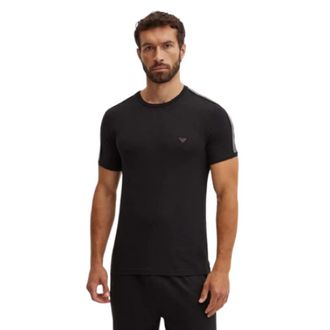 Emporio Armani Logo Band Tape Crew - Heren - T-shirts - Zwart - XL - Katoen - Tops