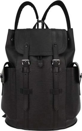 Louis Vuitton Vintage, unisex, Zwart, ONE Size, Leer, Pre-owned Leren Rugzak