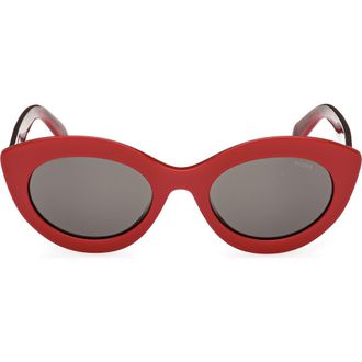 Emilio Pucci 53mm Cat Eye Sunglasses in Shiny Red /Smoke at Nordstrom Rack