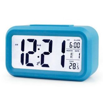 OEM Reloj Despertador Digital, Silencioso, Con Retroiluminaci&oacute;n Electr&oacute;nica (versi&oacute;n En Ingl&eacute;s Azul) - Crezuo